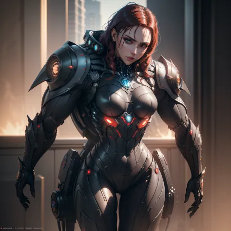 ((best quality)), ((masterpiece)), (detailed:1.4), 3d, an image of a beautiful cyberpunk black widow, hdr (high dynamic range),r...