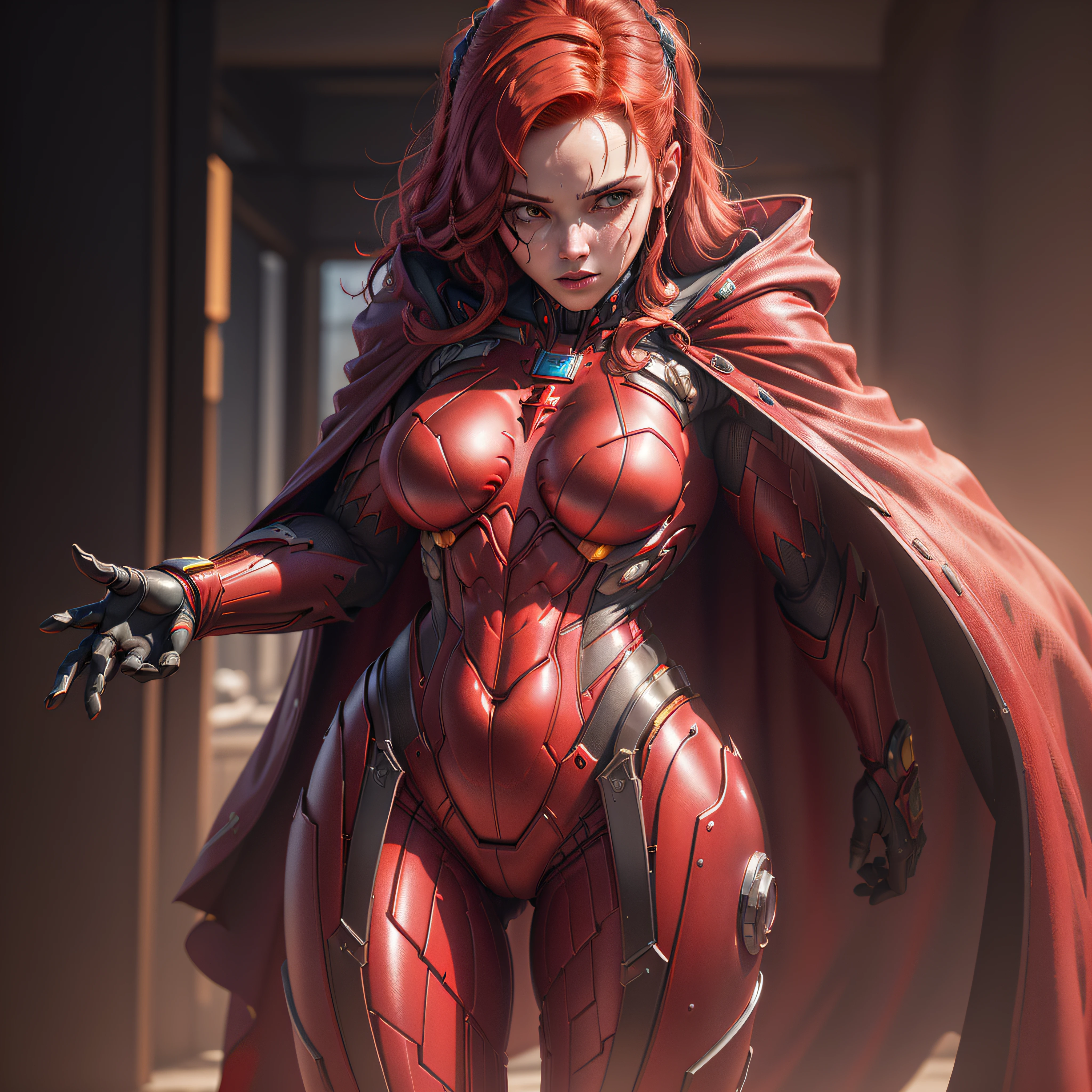 ((beste Qualität)), ((Meisterwerk)), (ausführlich:1.4), 3D, ein Bild einer wunderschönen roten Cyberpunk Scarlet Witch, (((Rote Haare)))HDR (Hoher Dynamikbereich),Raytracing,NVIDIA RTX,Super-Auflösung,Unwirklich 5,Untergrundstreuung,PBR-Texturierung,Nachbearbeitung,Anisotrope Filterung,Tiefenschärfe,Maximale Klarheit und Schärfe,Mehrschichtige Texturen,Albedo- und Specular-Karten,Oberflächenbeschattung,Präzise Simulation der Wechselwirkung zwischen Licht und Materie,perfekte Proportionen,Octane Render,Zweifarbige Beleuchtung,Große Blendenöffnung,niedriger ISO,Weißabgleich,Drittelregel,8K RAW, (((Red crysisnanosuit))) mit (((roter Umhang)))