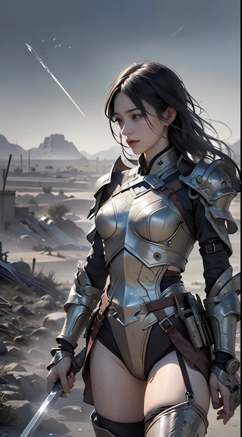 8k wallpaper，ultra - detailed，rich details​，ultraclear，8K,，Best quality at best，best qualtiy，mistic，1 female warrior，Black armor...