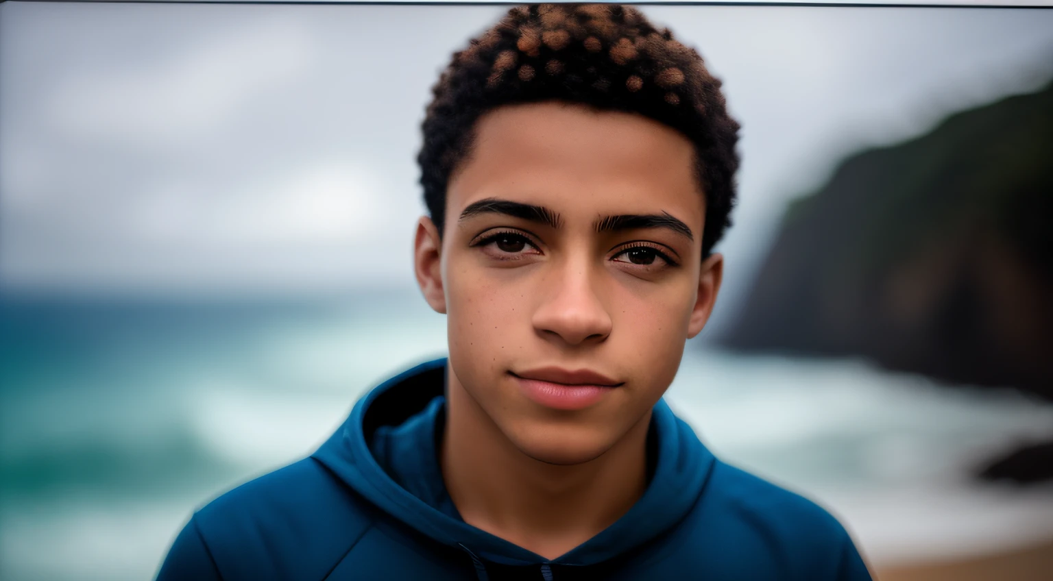 award-winning portrait photo of a young man&#39;s upper body, eyes looking up, (bokeh:0.7), sidelit, (wrinkled face in detail:0.7), telephoto, moonlights, Torchlight, sandy atmosphere, Ocean Night Exterior, realisitic, details Intricate, real aged skin texture