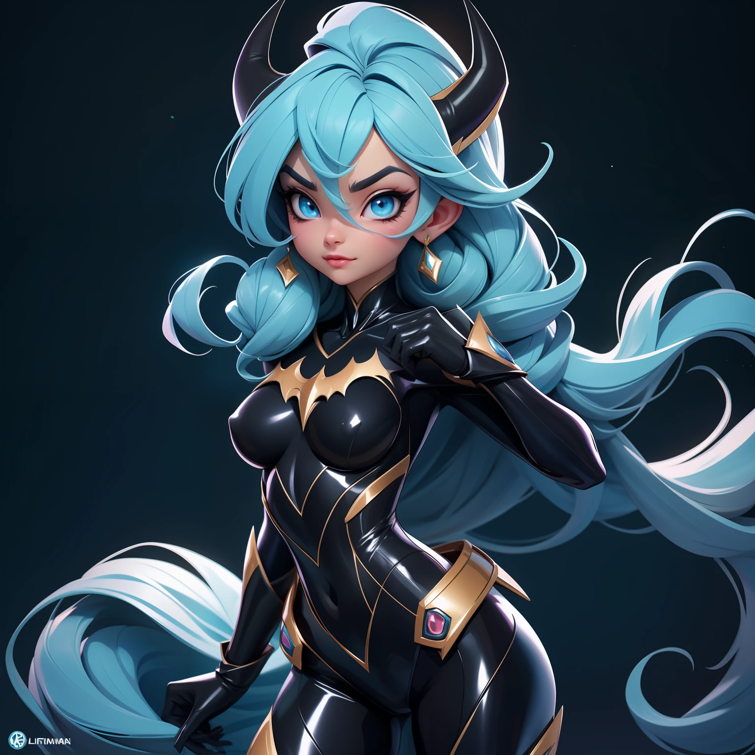 Fusion Elsa-Batman, Vêtements Batman, Les cheveux d&#39;Elsa, fusion, 1fille, Body en latex preto, Beau, (partie maîtresse:1.2), (meilleure qualité:1.2), ((pose de combat)), ((champ de bataille)), cinématique, yeux parfaits, peau parfaite, éclairage parfait, sourir, lumière, Cor, peau texturée, Détail, beauté, merveille, ultra-détaillé, Visage parfait