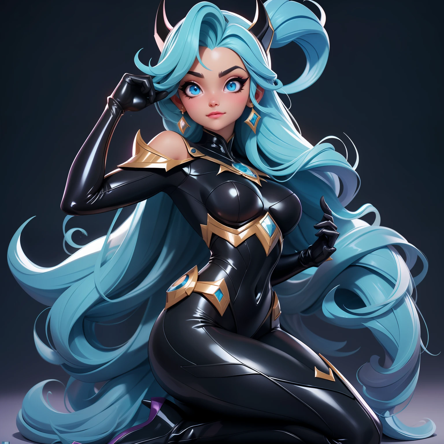 Elsa-Batman Fusion, Batman-Kleidung, Elsas blondes Haar, schmelzen, 1 Mädchen, Schwarzer Latex-Body, Schön, Eispartikel, Fledermäuse, Fledermäuse de gelo, (Masterteil:1.2), (Bessere Qualität:1.2), ((Kampfpose)), ((Schlachtfeld)), filmisch, perfekte Augen, perfekte Haut, Perfekte Beleuchtung, Lächeln, Licht, kor, strukturierte Haut, Detail, Schönheit, Wunder, ultradetailliert, Perfektes Gesicht