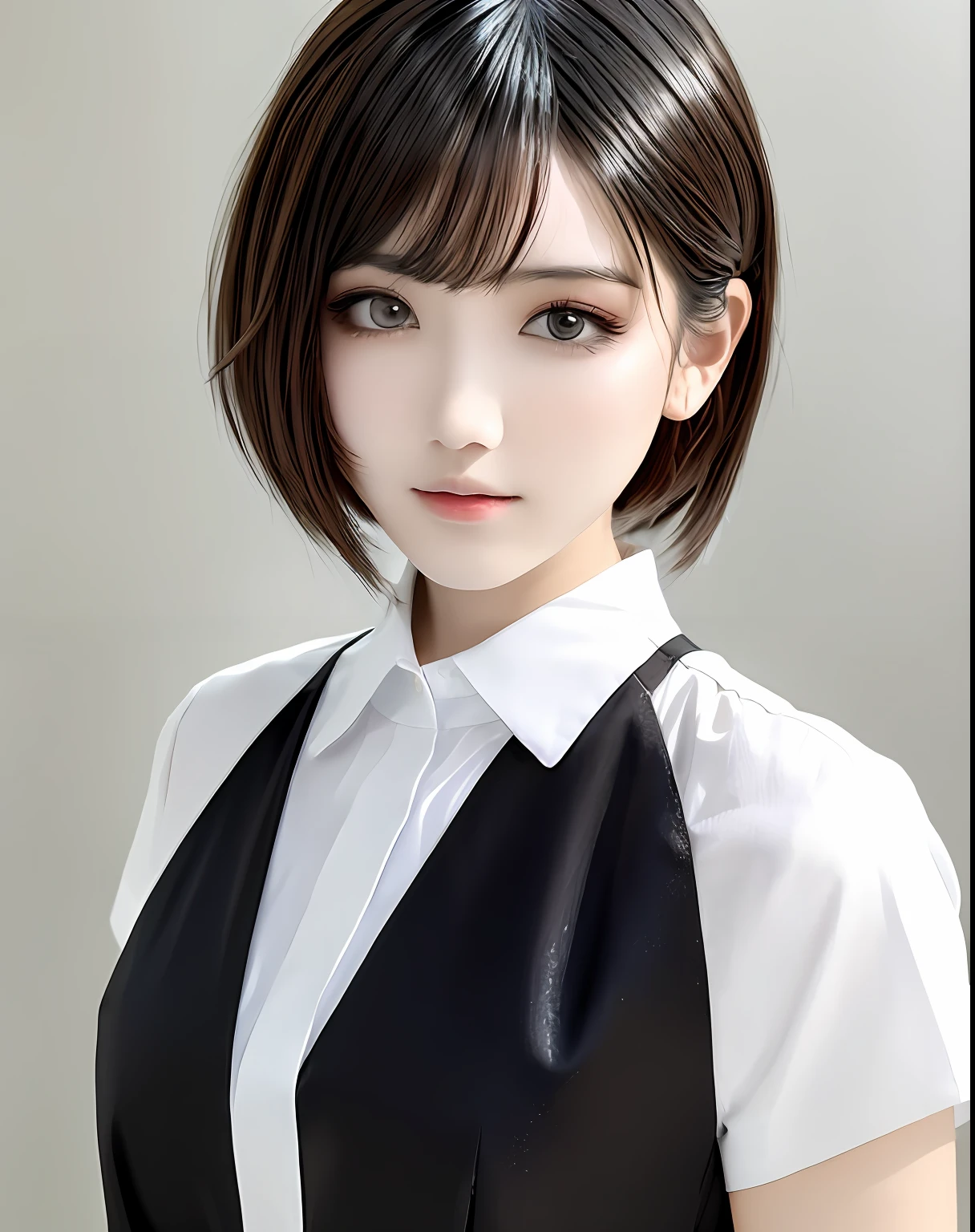 best qualtiy， 1girll， 独奏， Close-up avatar。white short sleeve，exquisitedetails，Perfect details，sideface，White shirt，short detailed hair，largeeyes，Black eyes，Sparkle，edge lit，long eyelasher，Based on physical rendering，adolable，Lateral face，with a round face，ssmile，Close-up portrait of a girl，8K,8K high quality detailed art, Beautiful 2D portrait,firework background，Extremely quality，tmasterpiece，Need，Overlooking Chang'an, Never sleep，Fireworks heads