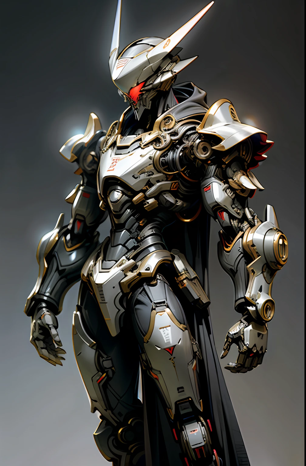 Dark_Fantasy, cyberpunk, (motosserra, homem da serra da corrente, vermelho: 1.1), 1man, mechanical marvel, robotic presence, cybernetic guardian, Super Villain