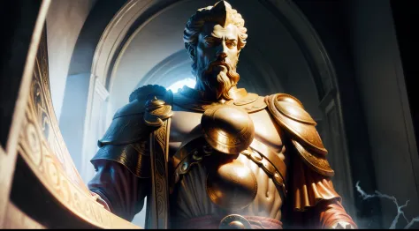Realistic statue of Emperor Marcus Aurelius, imagem realista, 8k