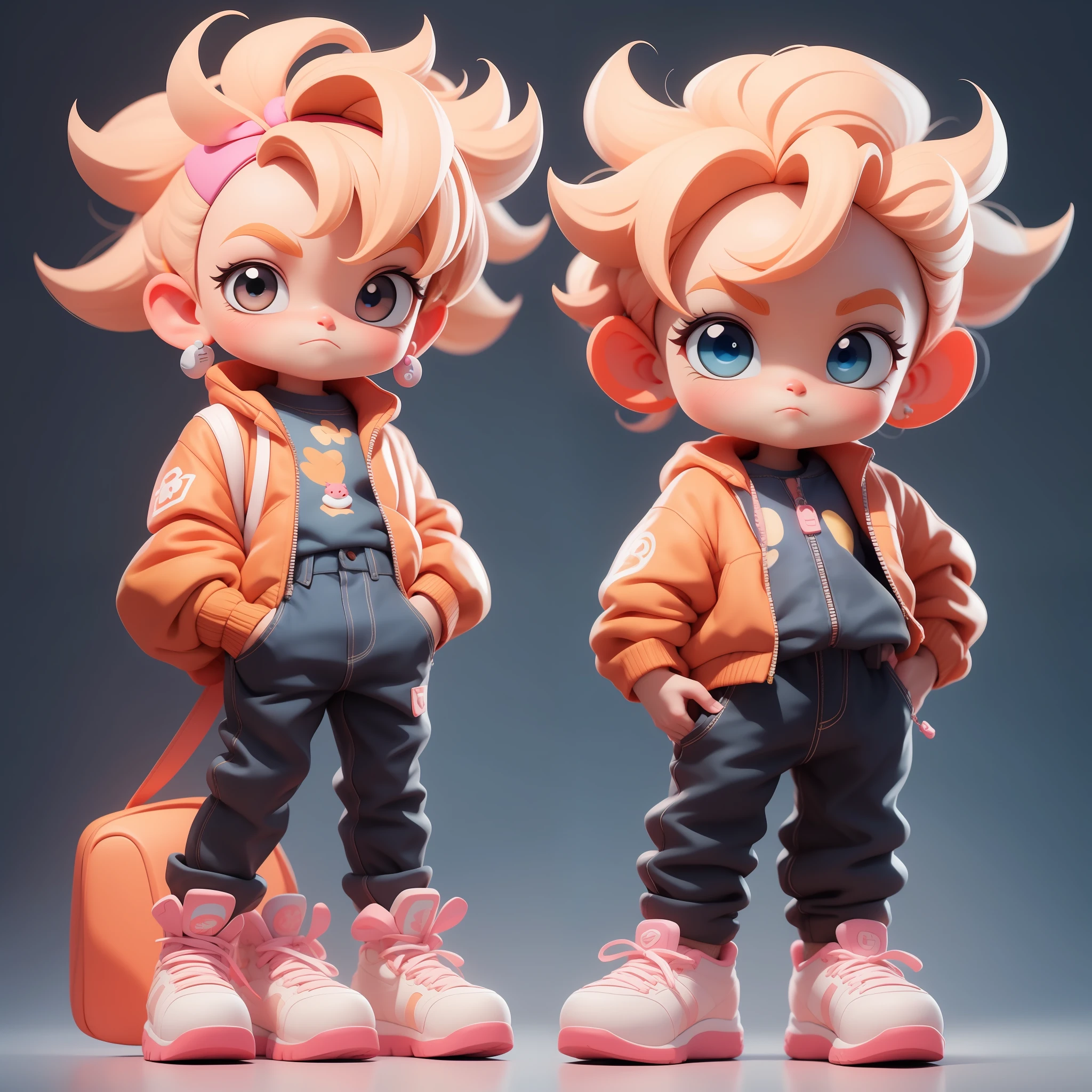 A super cute boy, full body, fantastic cute hair accessories Popmart blind box, IP design, clean bright background 3D rendering, OC rendering, 8k, soft focus, fine gloss super detail --ar 3:6 50 --q 2 --niji 5 --style expressiveness --s 2