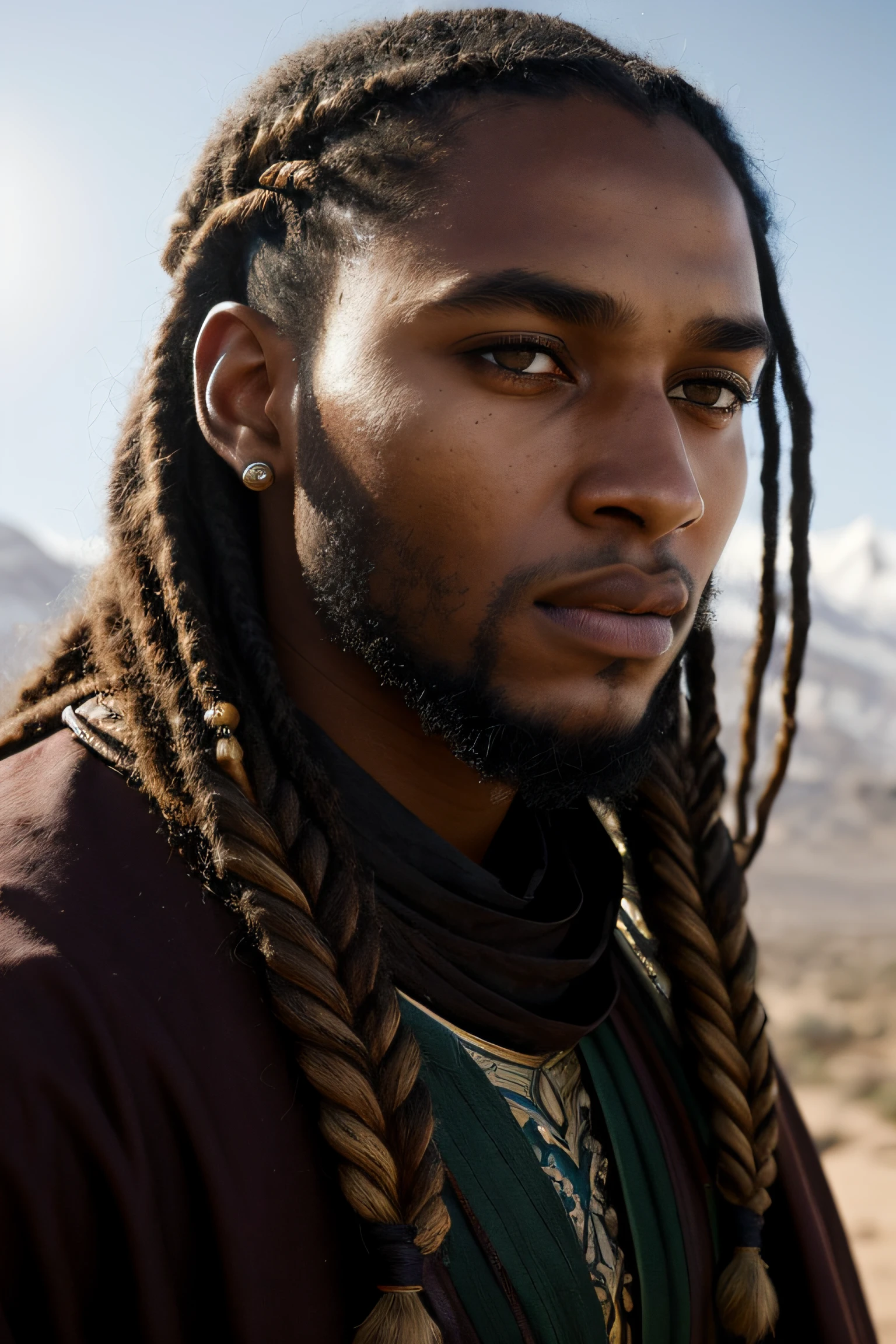 close up portrait of a 26 year-old confident blasian dark-skinned ...