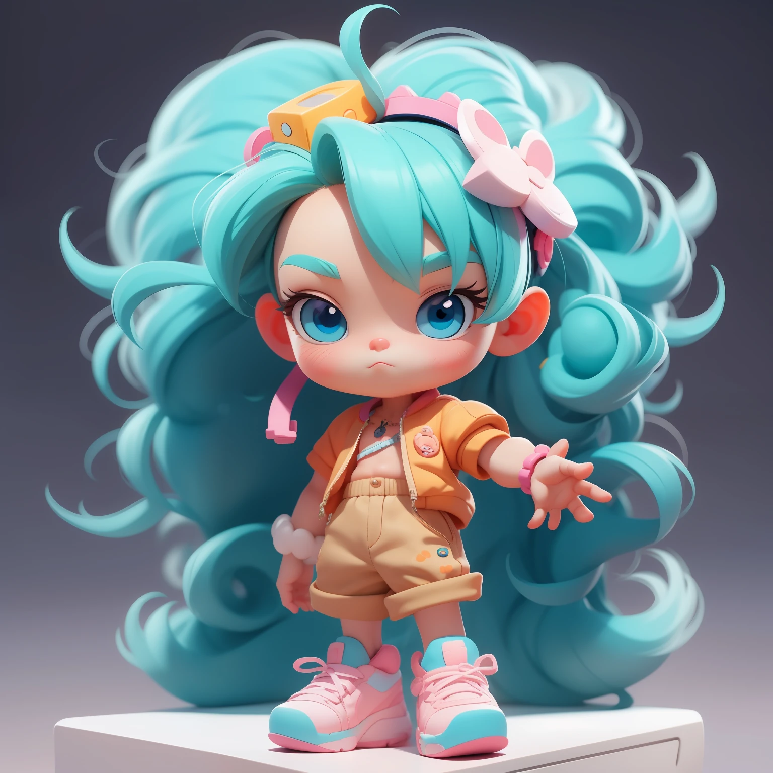 A super cute boy, full body, fantastic cute hair accessories Popmart blind box, IP design, clean bright background 3D rendering, OC rendering, 8k, soft focus, fine gloss super detail --ar 3:6 50 --q 2 --niji 5 --style expressiveness --s 2