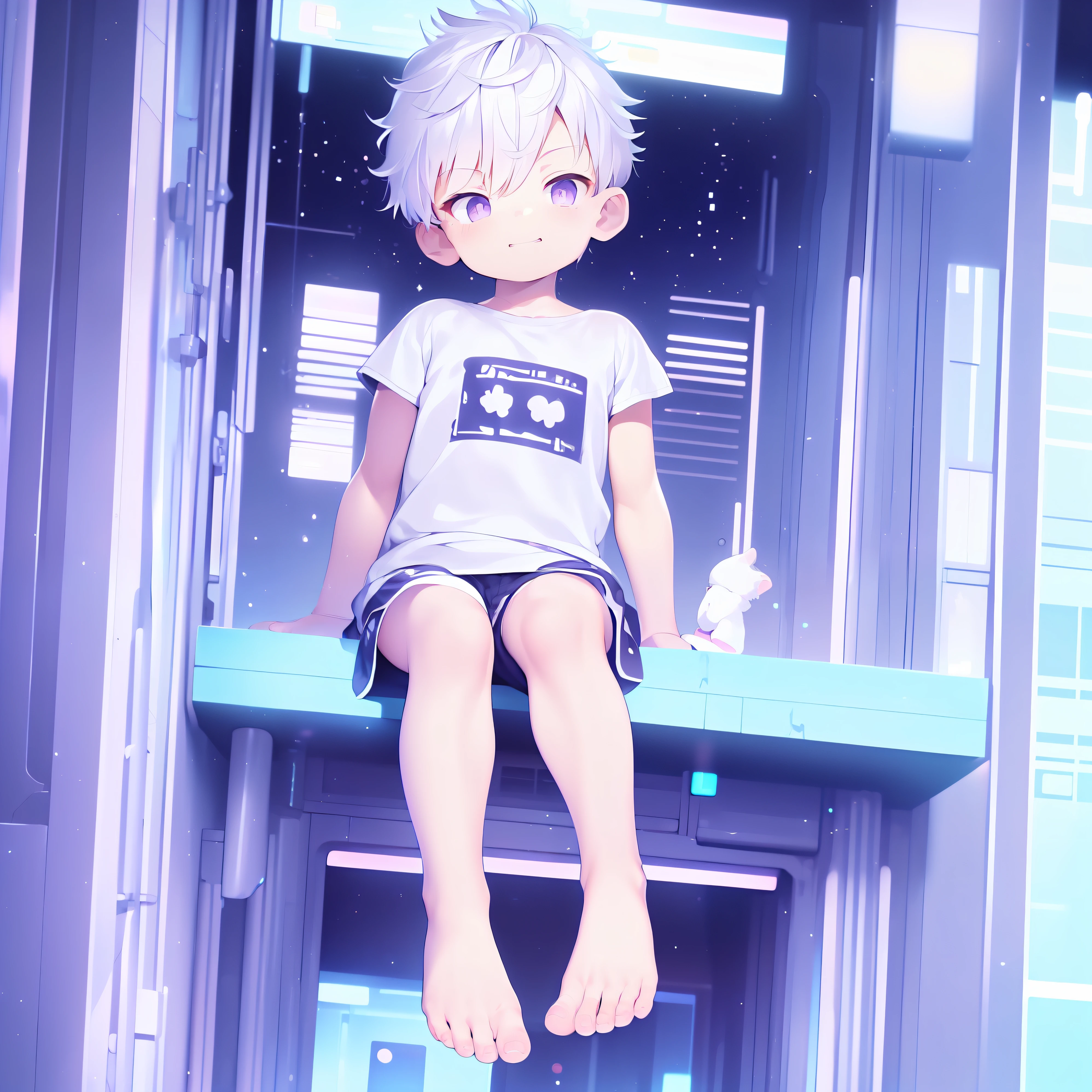 Anime boy sitting on a window ledge with his feet up - SeaArt AI