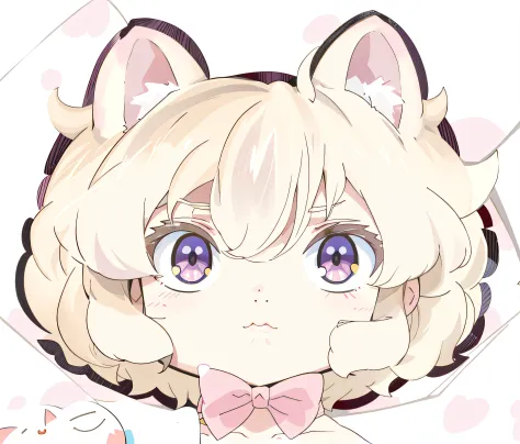 Cartoon cat with bow tie and big eyes, Kawaii cat, A cute cat, kawaii cutest sticker ever, anime cat, cute anime face, anime vis...