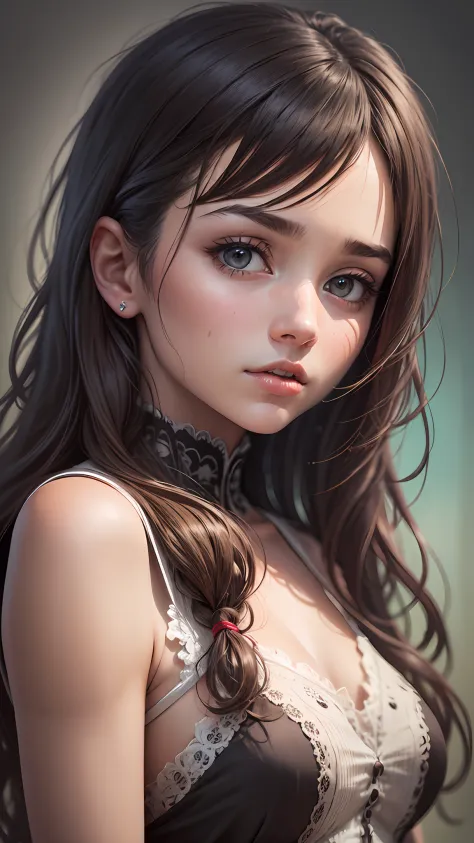 What is this girl looking at? How is she feeling at this moment?     hyper realistic, intricate details, high-res, --auto --s2