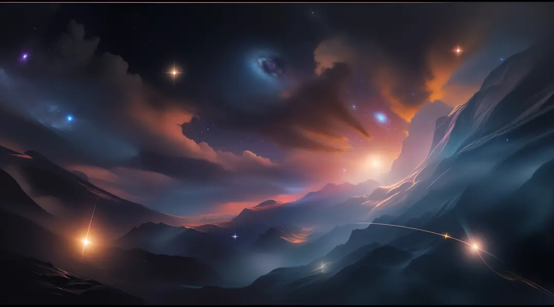 Create an unforgettable beautiful image of the Dark Cosmos that will enchant you with its mysterious charm. Imagine the vastness of the universe, Where distant stars shine like distant beacons in the eternal night. Depicting the enigmatic darkness of inter...
