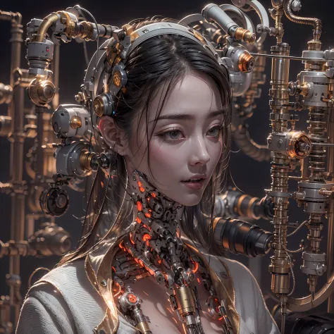 best qualtiy， tmasterpiece， ultra-high resolution， rendered with camera-like realism， real photograph，(((( a mechanical girl))))...