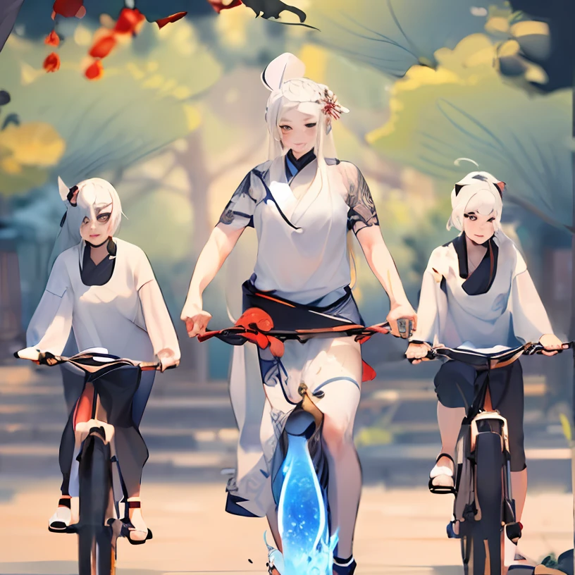 ((4k,masterpiece,best quality)), shuimobysim, traditional chinese ink painting, lotus,  hanfu, maxiskit, dress conservatively
1 girl, solo, white hair, long hair, fox ears, white, bikini, fish, many fish near girl, look at viewer, tease