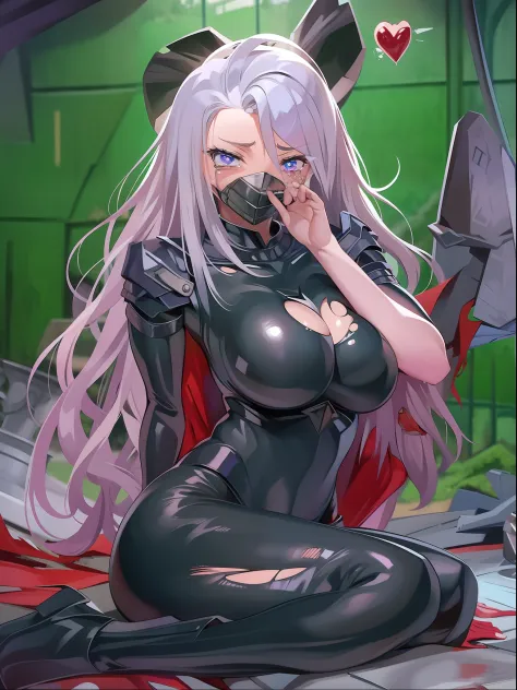 One girl,full bodyesbian, torn cloth, Open legs, hand behind head, Underarms,  Cry, Tears, Humiliated, 浴室,Long hair,Heart-shaped pupils, black latex bodysuit, Torn clothes, ripped apart, ball gagged, upper legs,Pathetic,exhibitionism