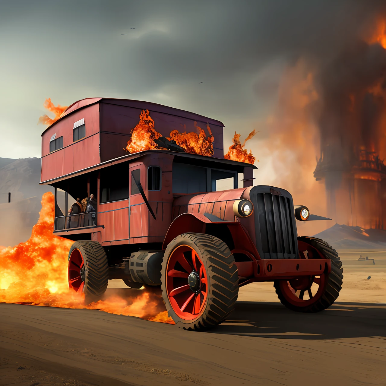 Hell on wheels, concept art, 4k