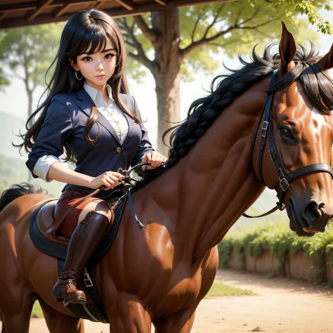 Mazima rides a horse
