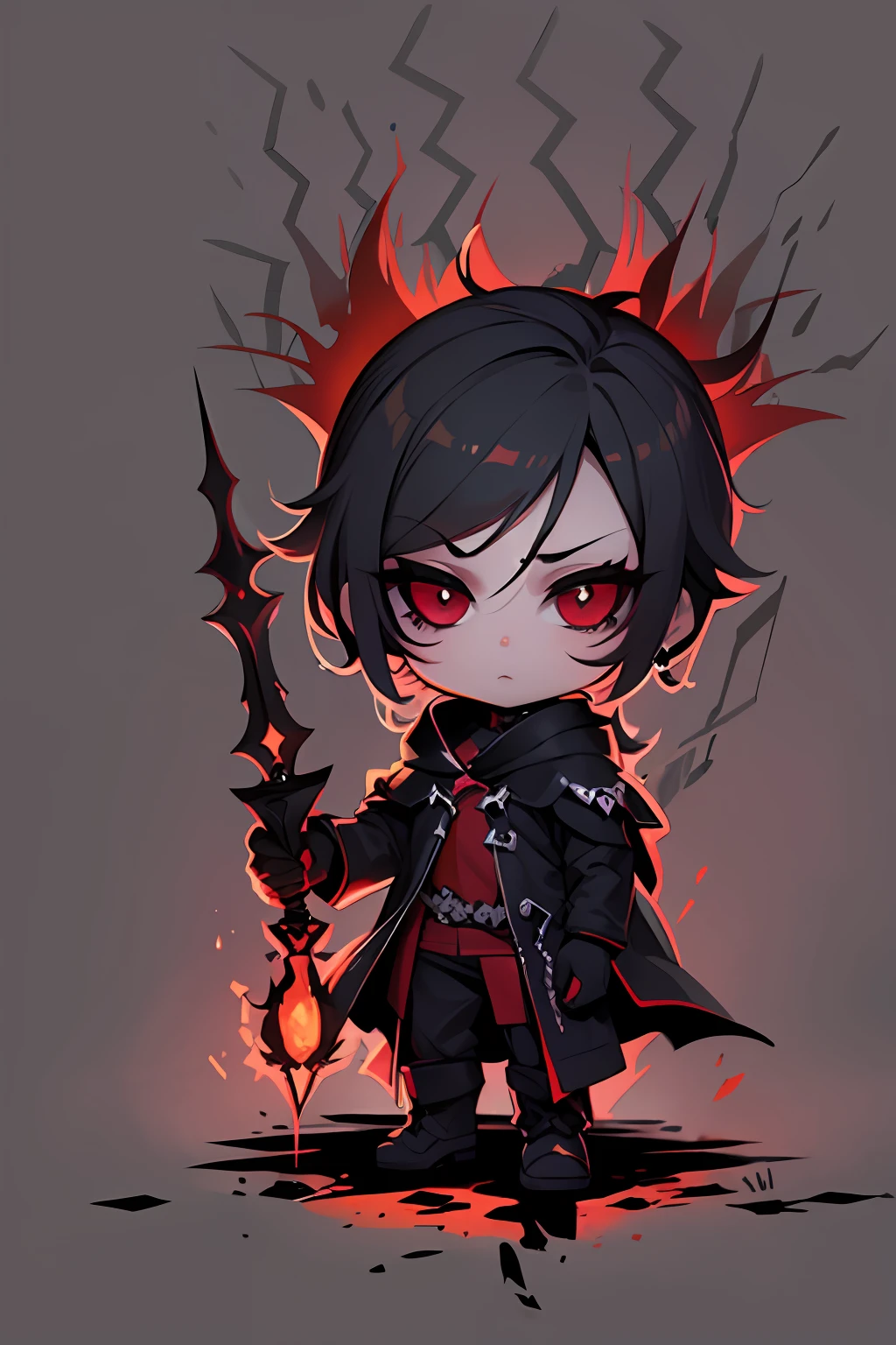 chibi dark horror fanart, dark art, badass, dark magic art, dark ...