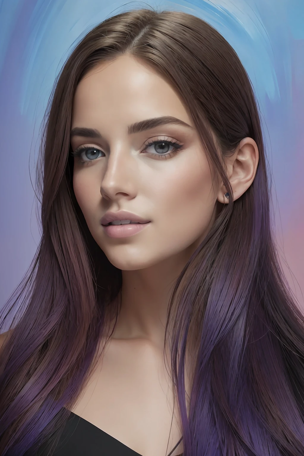 Beautiful and colorful girl: A 28-year-old Giru, messy hair, painting oil painting, perfect pretty face with smooth skin perfect face, green-blue colors, Additions of light purple and violet, light red additions, intricate details, Welcome screen, 8 k resolution, Masterpiece, Beautiful face, digital painting artstation very soft black ink flow: 8k resolution Photorealistic masterpiece: Intricately detailed fluid gouache painting:  by Jean Baptiste Mongue: calligraphy: acrylic: watercolor art, profesional photography, natural  lighting, volumetric lighting maximalist photoillustration: for Martin Bobzert:, Complex, elegant, expansive, genial, wavy hair, Vibrant, Better quality details, realist, Hi-Def, High quality texture, epic lighting, cinematic film still, 8k, soft illuminaotion, anime style, master playing card border, random colorful art, painting oil painting, blue yellow colors,  light purple and violet additions, light red additions, intricate details, Welcome screen, 8k resolution, Masterpiece, digital painting by artstation Very smooth Black ink flow: 8k resolution Photorealistic masterpiece: Intricately detailed fluid gouache painting: by Jean Baptiste Mongue: calligraphy: acrylic: watercolor art, profesional photography, natural  lighting, volumetric lighting maximalist photoillustration: for Martin Bobzert:, Complex, elegant, expansive, genial, Vibrant
