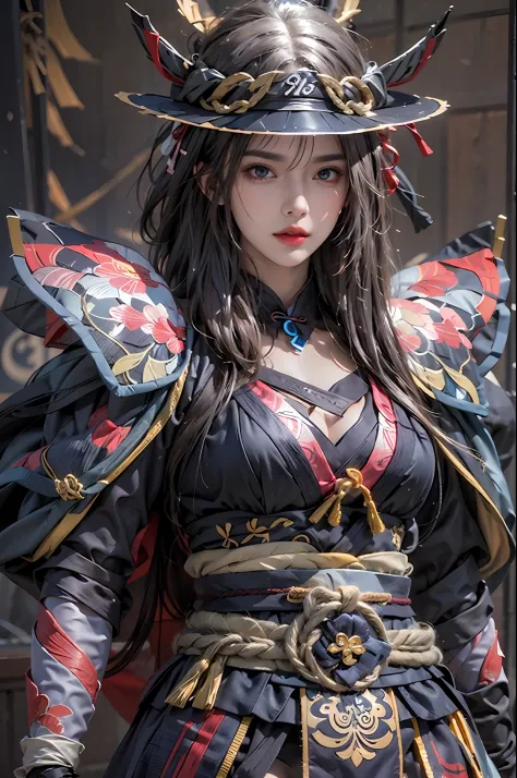 photorealistic, high resolution, 1 girl, hips up, long hair, beautiful eyes, normal breast, raiden shogun costume