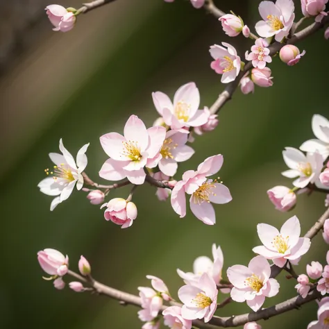 peach blossom,blossoms（8K，best qualtiy，tmasterpiece：1.2），realisticlying，（realisticlying：1.37），A detailed，best qualtiy，A high resolution,photo level,Don't be characterized，light pink,blossoms, hasselblatt,photo level,Macro