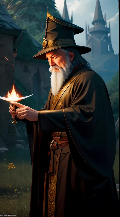Create a photorealistic image of a warlord wizard casting a spell. Utilize state-of-the-art techniques, including HDR, CGI, VFX,...