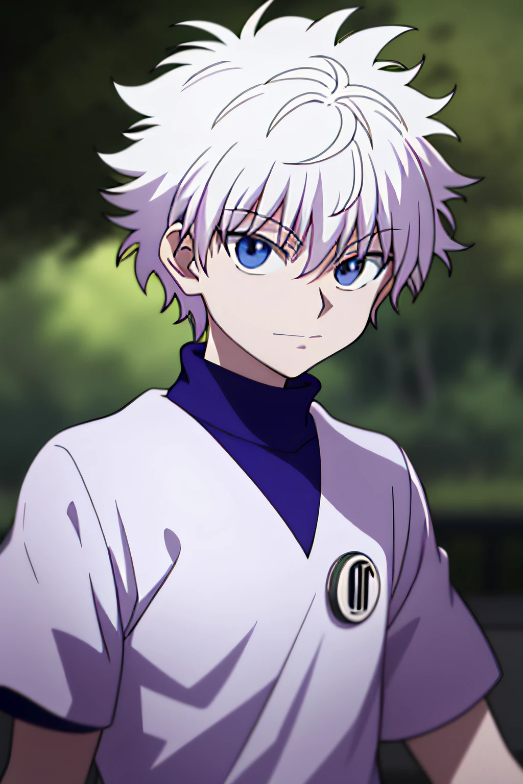 obra maestra, mejor calidad, alta calidad, 1 chico, solo, enfoque masculino, mirando al espectador, Parte superior del cuerpo, Killua_zoldyck