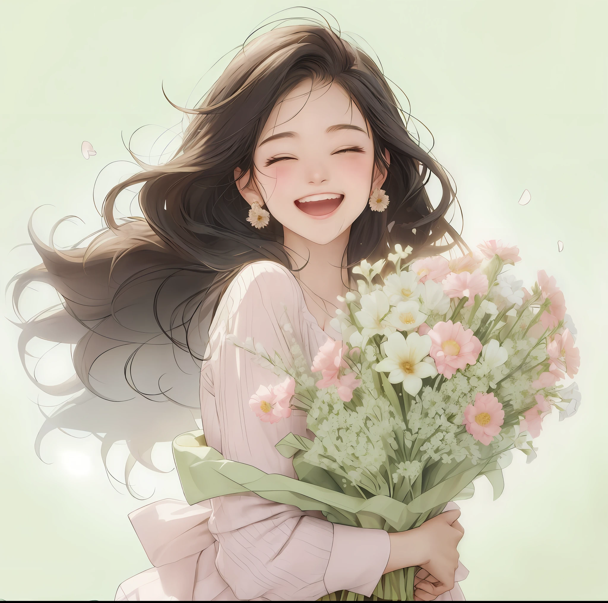 Free Anime Girl with Flowers & Butterflies Desktop Wallpaper 4K