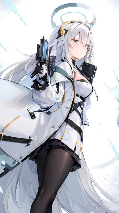anime girl with a gun and angel wings, from girls frontline, girls frontline style, Fine details. Girl Front, Kantai collection ...