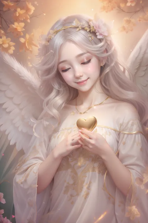 blessings of angels､bright background、heart mark、tenderness､a smile、gentle