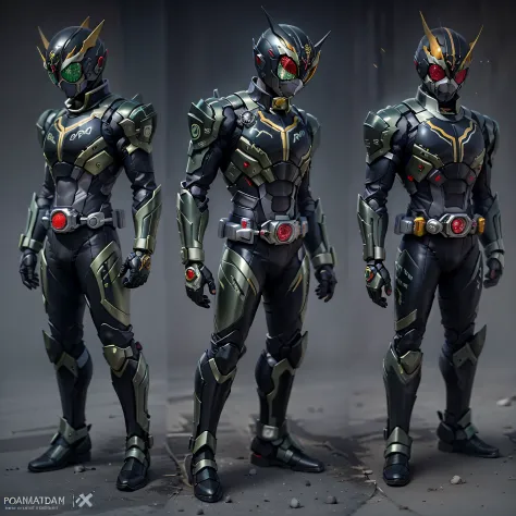 Black Kamen Rider, Armadura prateada, roupa cinzenta e preta, black TechSuit, agente secreto, Roboto