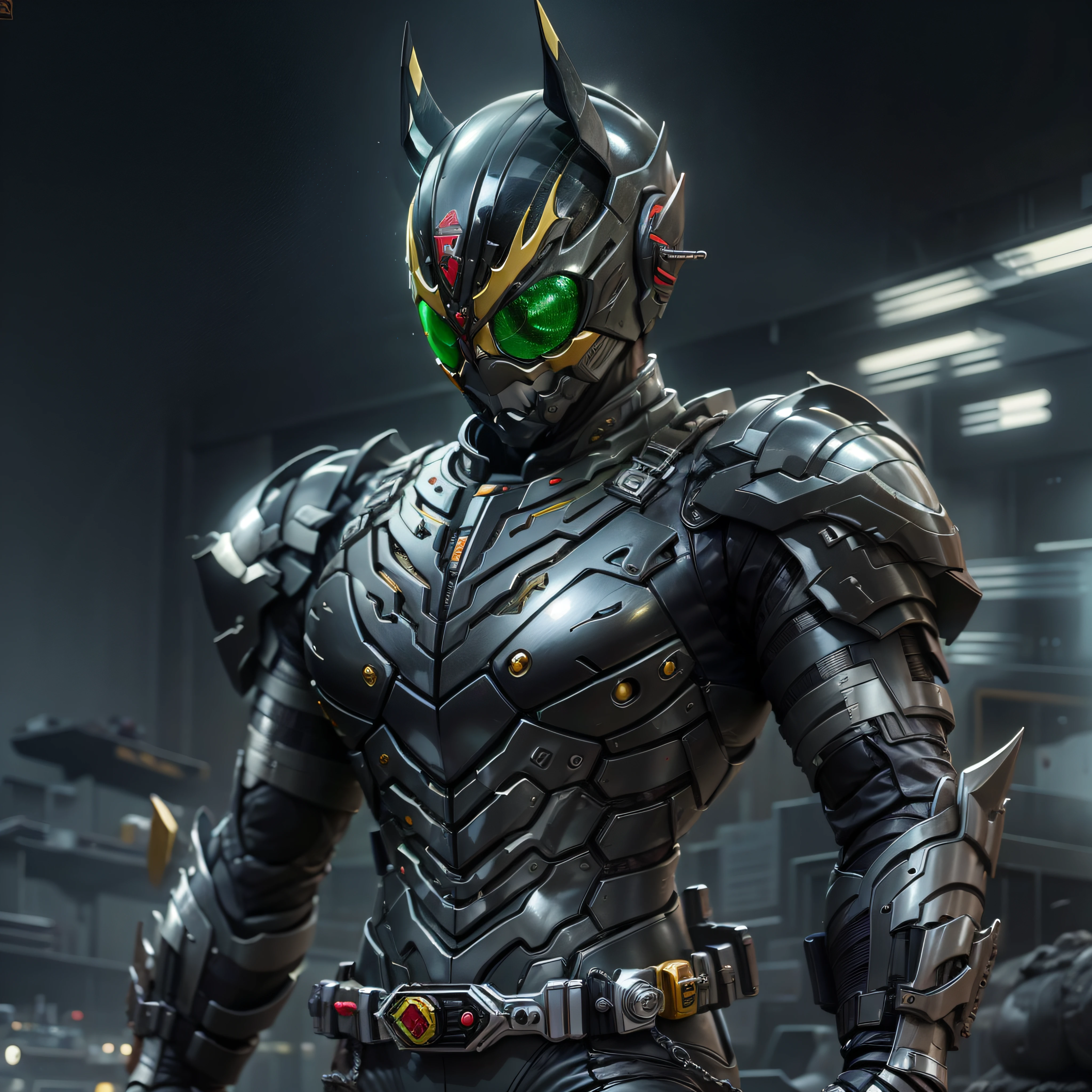 Black Kamen Rider, Silberne Rüstung, graue und schwarze Kleidung,  black chrome TechSuit, Geheimagent, Roboter, schwarz verchromter Rhino-Helm