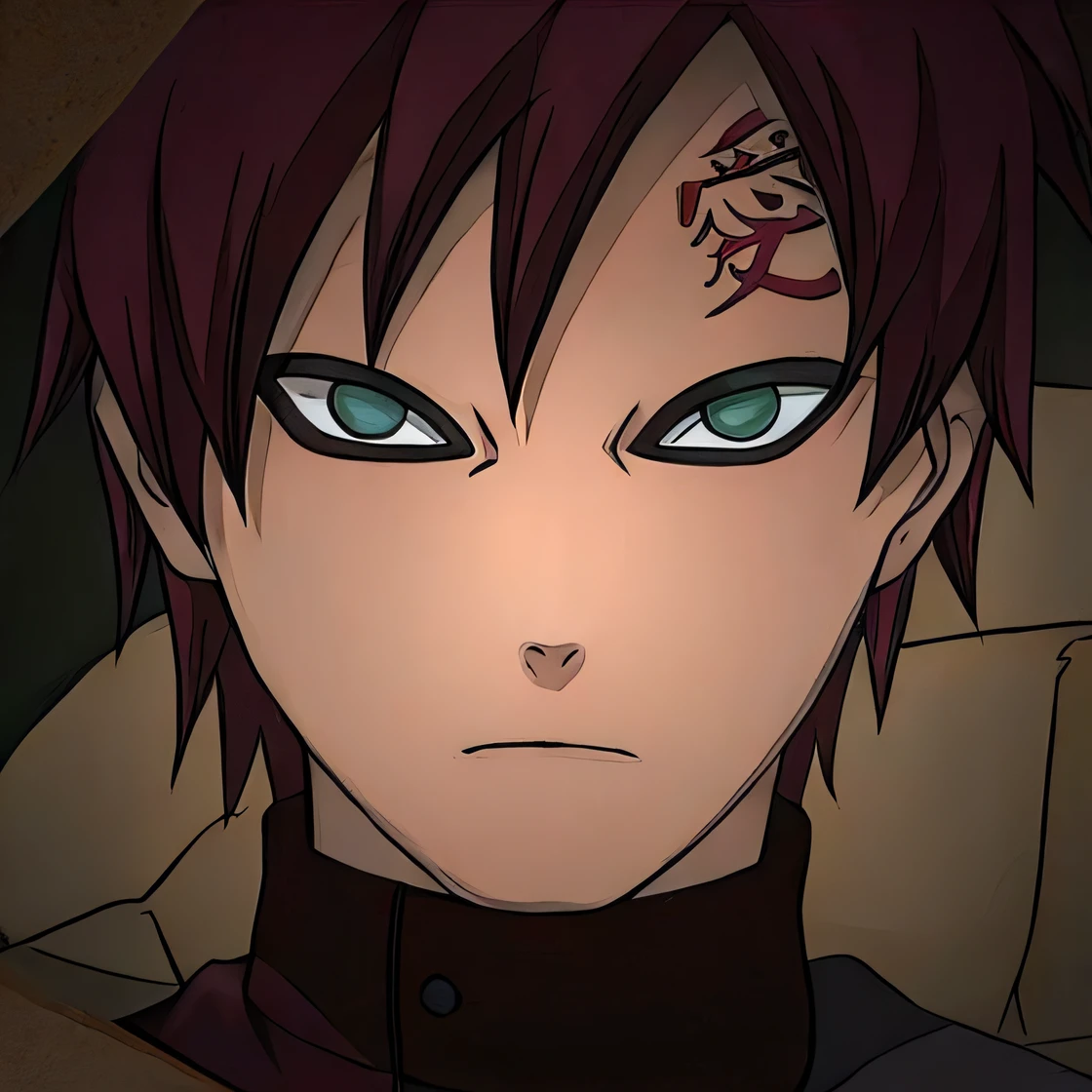 Anime character with red hair and green eyes looking at the camera, Akira Akatsuki, inspired by Munakata Shikō, Okata Kazuto., de naruto, Ryuu, dor de naruto, Katsushika, his eyes are bleeding intense, Ike Nobutaka, como um personagem de anime, personagem de anime, Coringa se parece com Naruto, estilo anime masculino