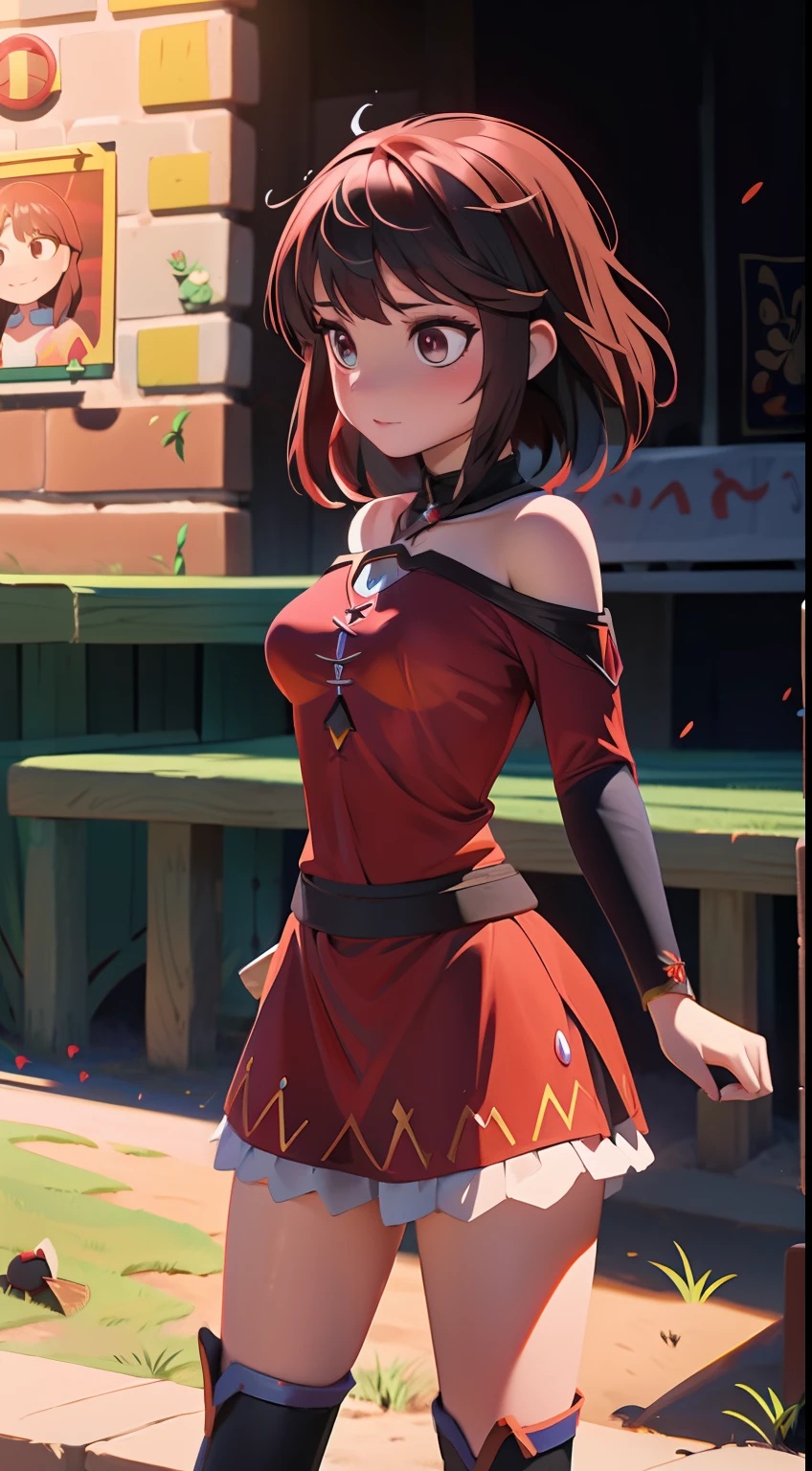 Fusion Elsa-Megumin, Fusionner des modèles, fusion, ((Porter les vêtements de Megumin + Porter le chapeau de Megumin + Tenir le bâton)), (vêtements rouges + Détails jaunes + cape noire), À l&#39;intérieur de la taverne, 1fille, Beau, personnage, femme, femelle, Visage terrifié, (partie maîtresse:1.2), (meilleure qualité:1.2), (seulement:1.2), ((pose de combat)), ((champ de bataille)), cinématique, yeux parfaits, peau parfaite, éclairage parfait, sourir, lumière, Cor, peau texturée, Détail, beauté, merveille, ultra-détaillé, Visage parfait