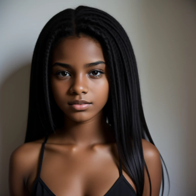 Adolescente Negra Nua Cabelo Black Seios Pequenos Seaart Ai 9113