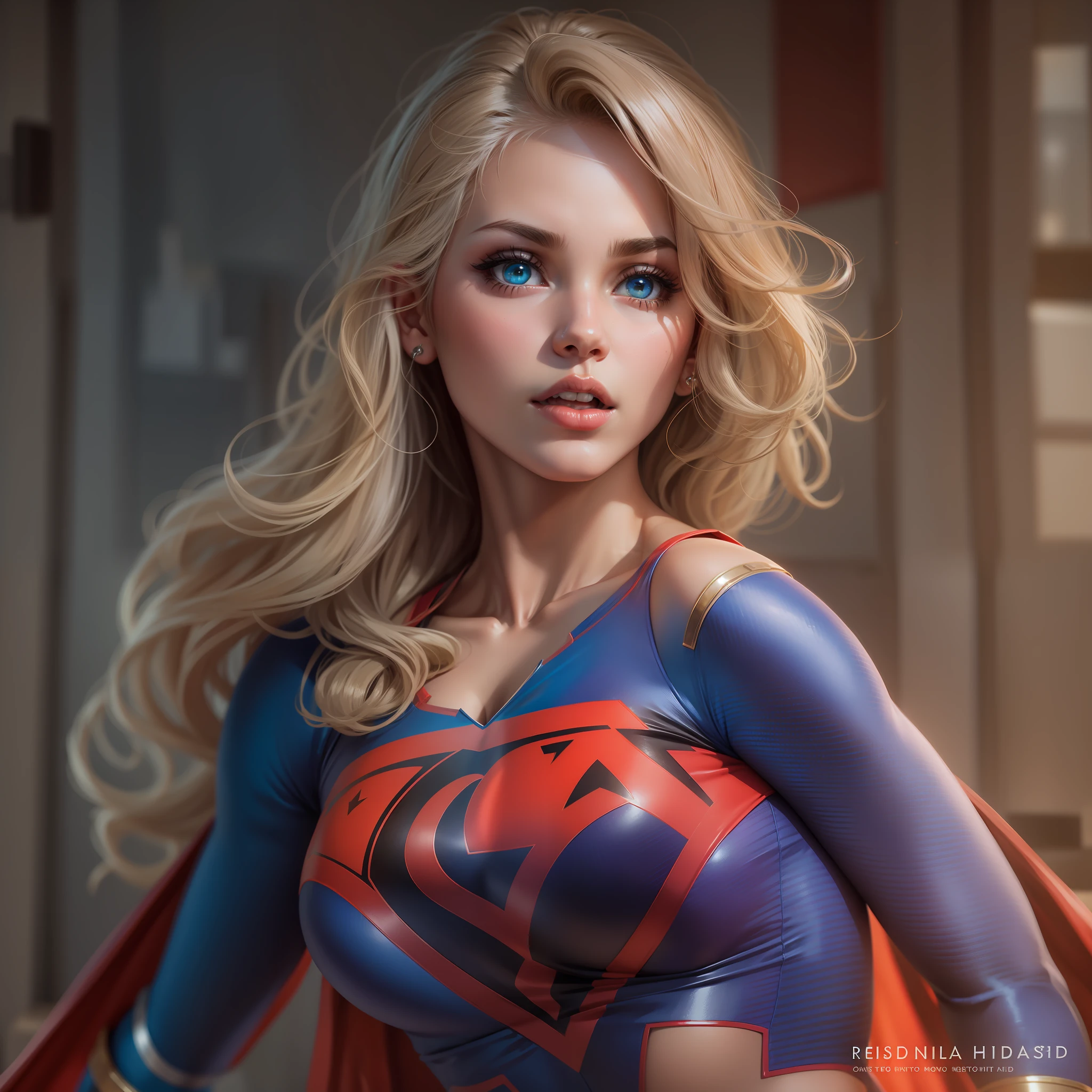 A woman in a superman costume posing for a photo - SeaArt AI