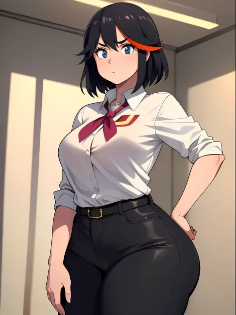 ((kipteitei)), ((masterpiece)), (((best quality))), ((ultra-detailed)), (((illustration))), detailed face, ultra cute face, detailed body, ((Line art)), (in the style of cell shaded), (vivid colors), skindentation, ((1girl)), ((solo)), matoi ryuuko, (white...
