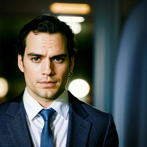 Henry Cavill, portrait, front view, detective in the rain - SeaArt AI