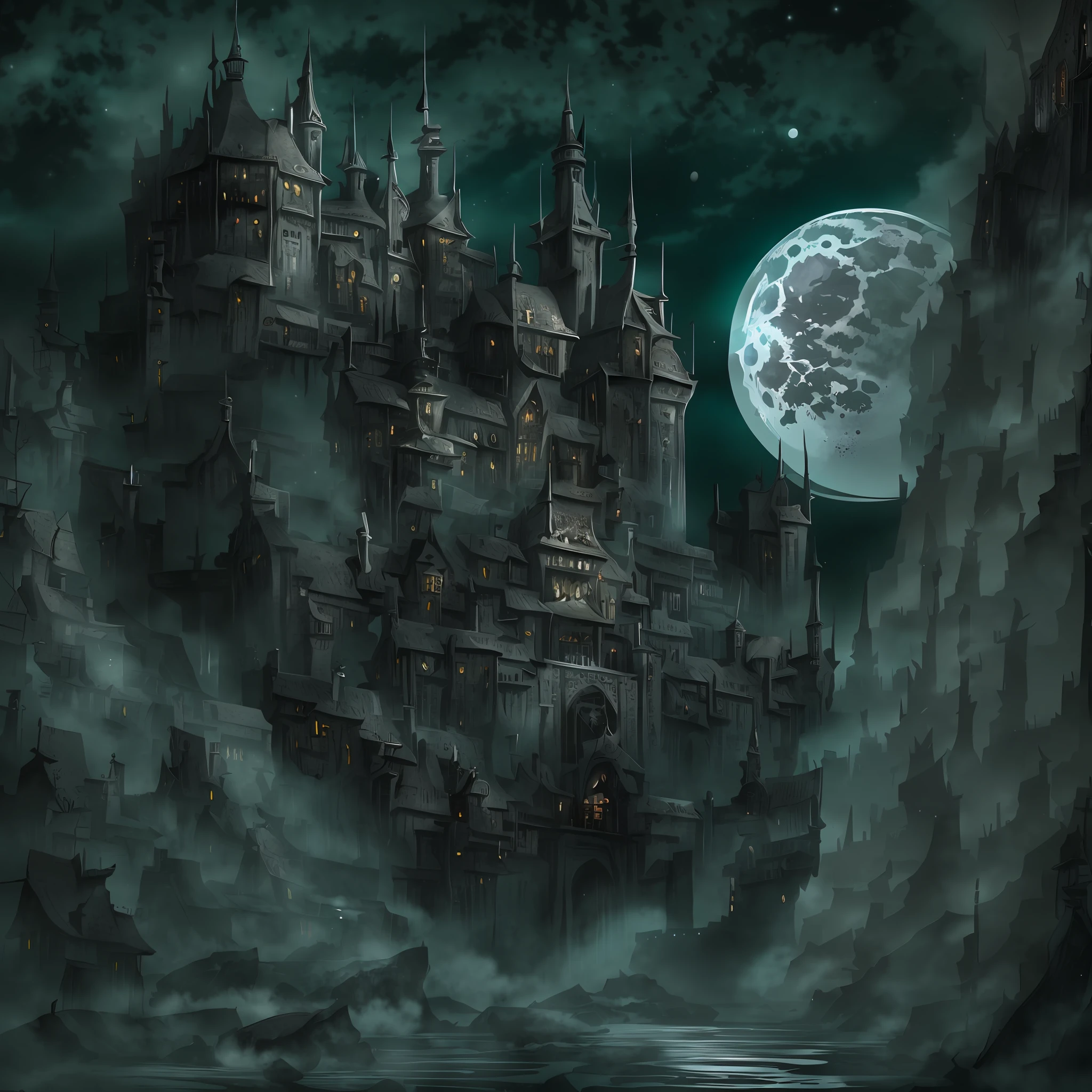 themoon，Black night，Fortress of fantasy