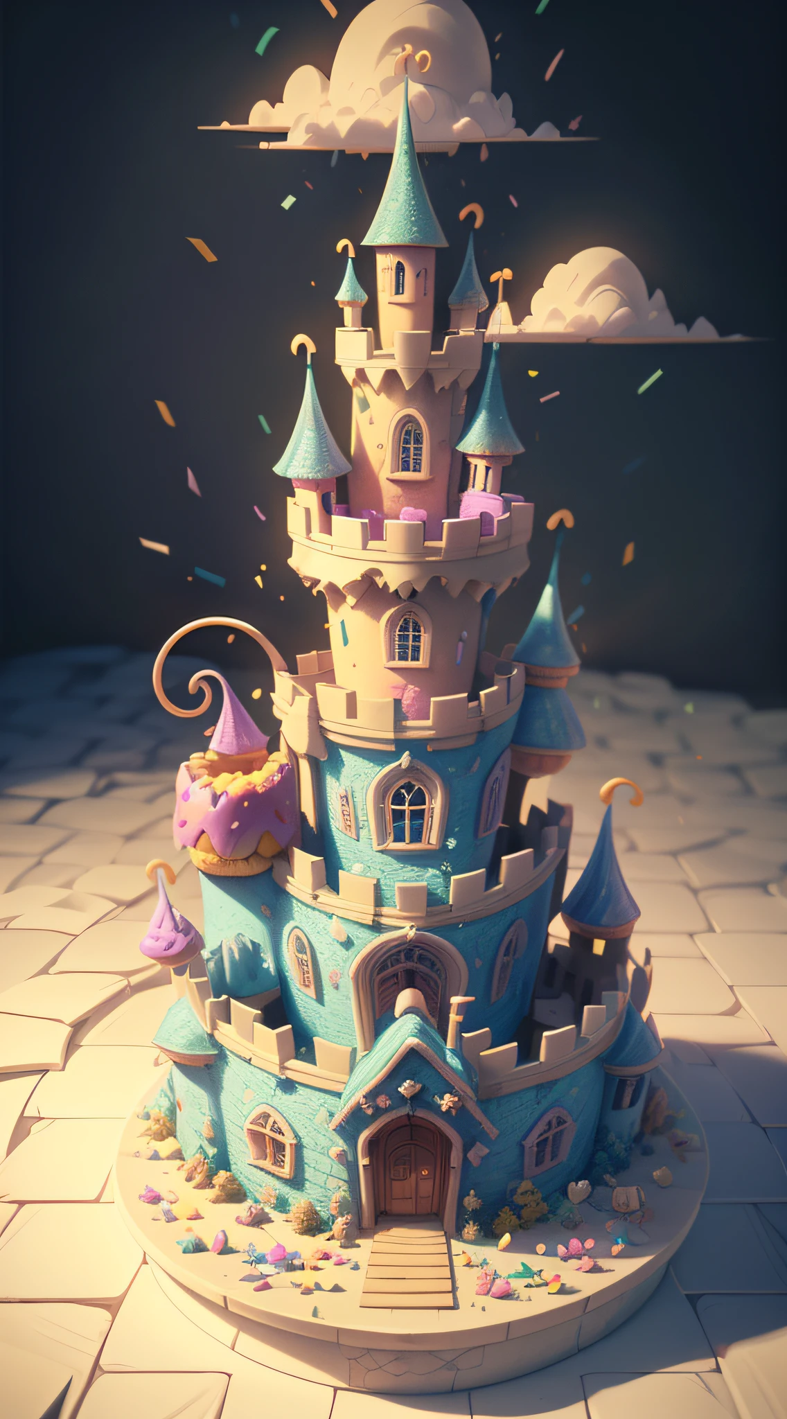 (F/2.4:1.2) (لطيف:1.3) (joyFul:1.2) (colorFul:1.2) (نابض بالحياة:1.2) (واضح:1.2) (a Funny crooked castle 🏰 made with donuts:1.3) (أعواد الحلوى:1.2) (يميل:1.2) (حلو) (تحفة) (إضاءة الكرتون) (تظليل تون:1.2) (خلفية الهاتف) (مفصلة للغاية) (محرك غير واقعي 5) (conFetti:1.3) (soFt cartoon clouds:1.2)