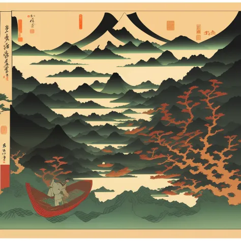 ukiyo-e landscape painting chinese style