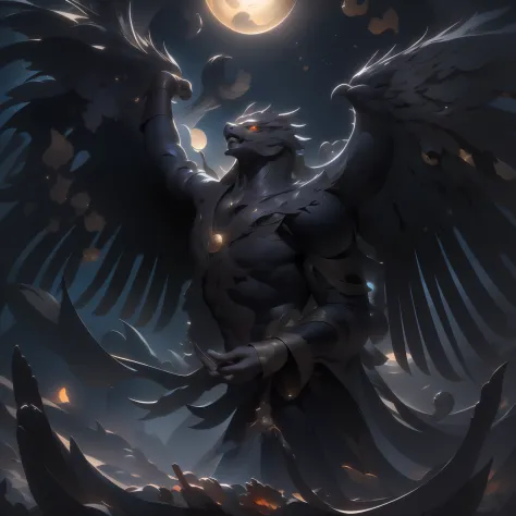 Prepare to be captivated by the enigmatic and powerful presence of Eclipse Fang, the Dark Gryphon, a mythical creature that comm...