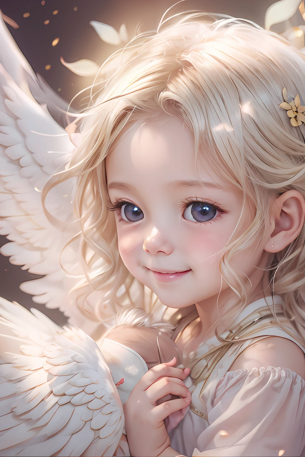 Blessings of Angels､Bright background、heart mark、tenderness､A smile、Gentle､Baby Angel