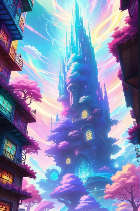 colorful anime movie background, rosla global lighting, colorful concept art, concept art magical highlight, concept art stunnin...