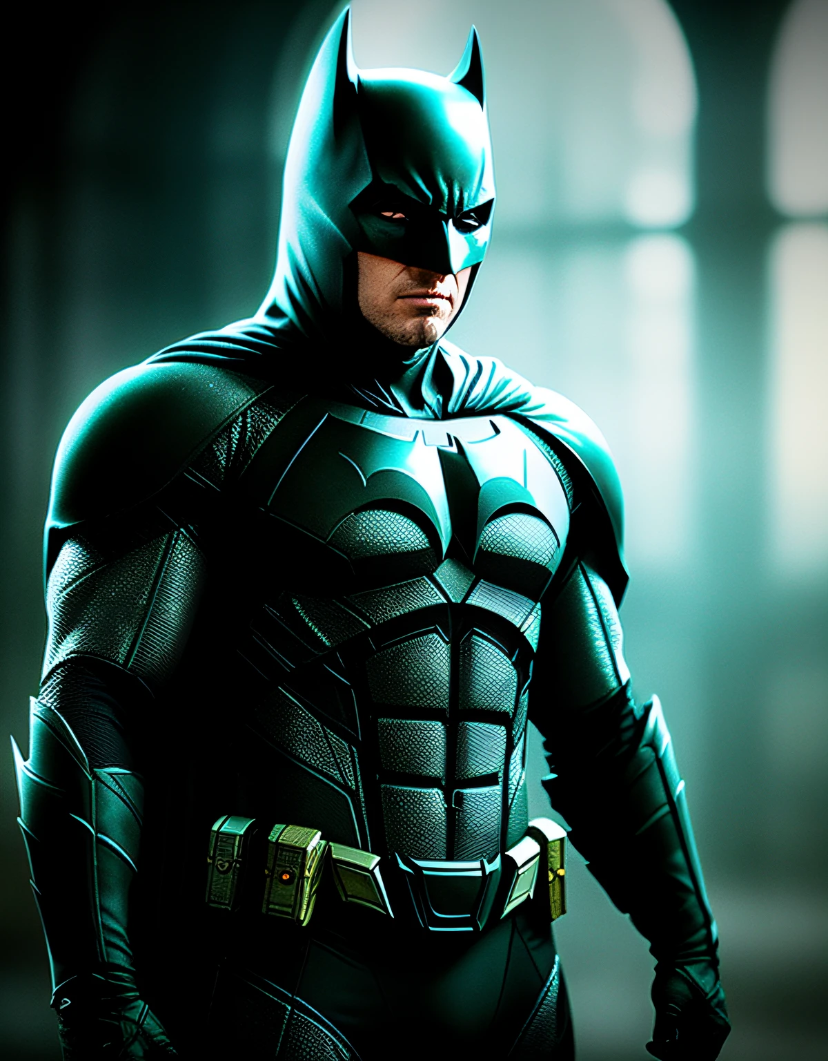 Batman in a black suit with a green light - SeaArt AI