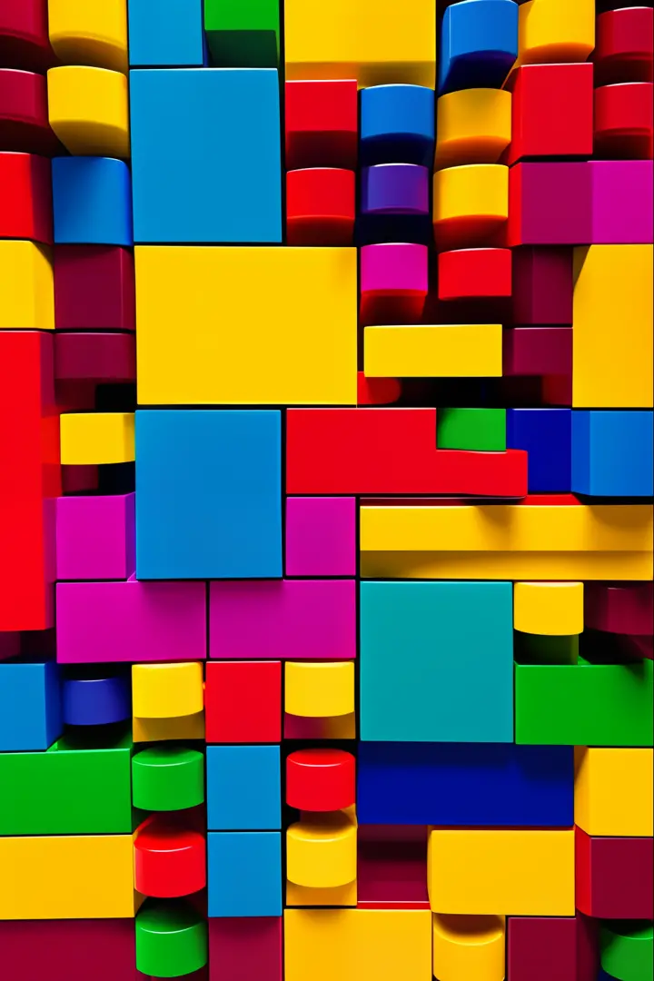 Lego Bricks pattern, cores vibrantes