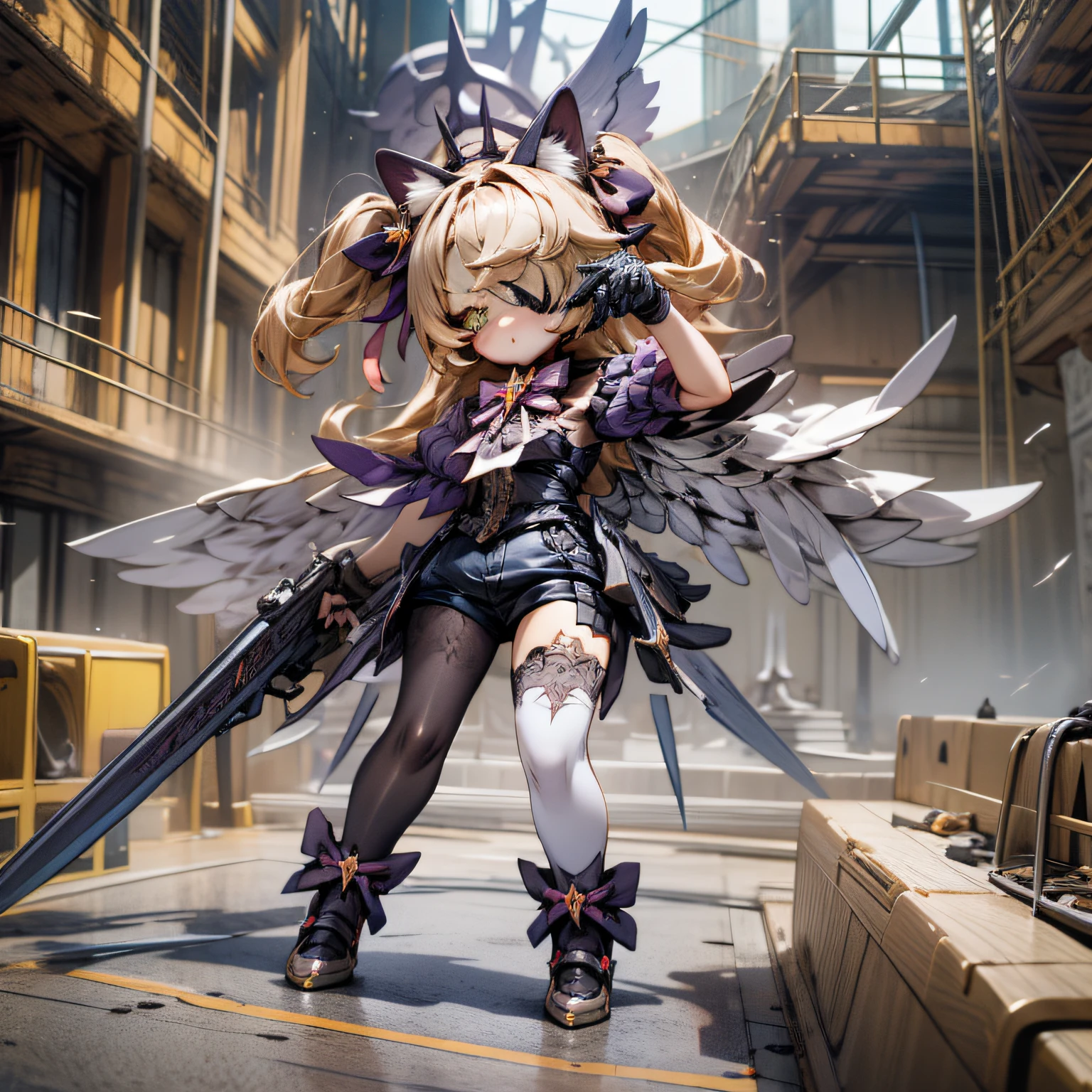 blink, chibi, Complete broker, Mega Mini, The body is steel......................................., Metal., The legs are steel......................................., Metal., My favorite cat ears, The wings are steel......................................., Metal., The gun is metal steel........................................,Rail Gun