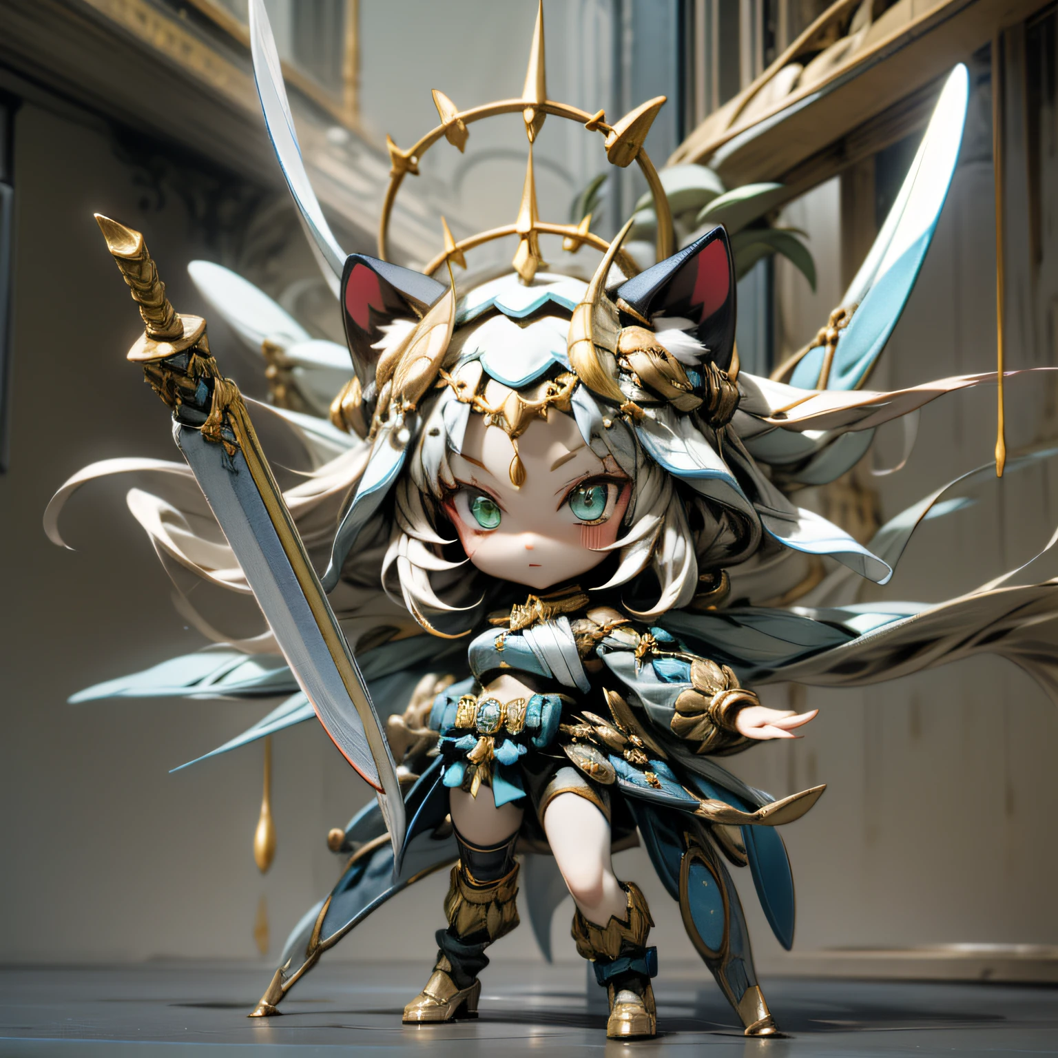 blink, chibi, Complete broker, Mega Mini, The body is steel............................................., Metal., The legs are steel............................................., Metal., My favorite cat ears, The wings are steel............................................., Large metal sword., The gun is metal steel..............................................