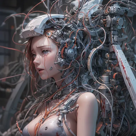(((Masterpiece)))), (((highest quality)))), ((Ultra Definition)), (High Definition CG Illustration), (Very delicate and beautiful)), (from the front), Cinematic Light, (((1 Mechanical Girl)), Solo, Whole Body, (Mechanical Joint: 1.2), (Mechanical limb)), (...