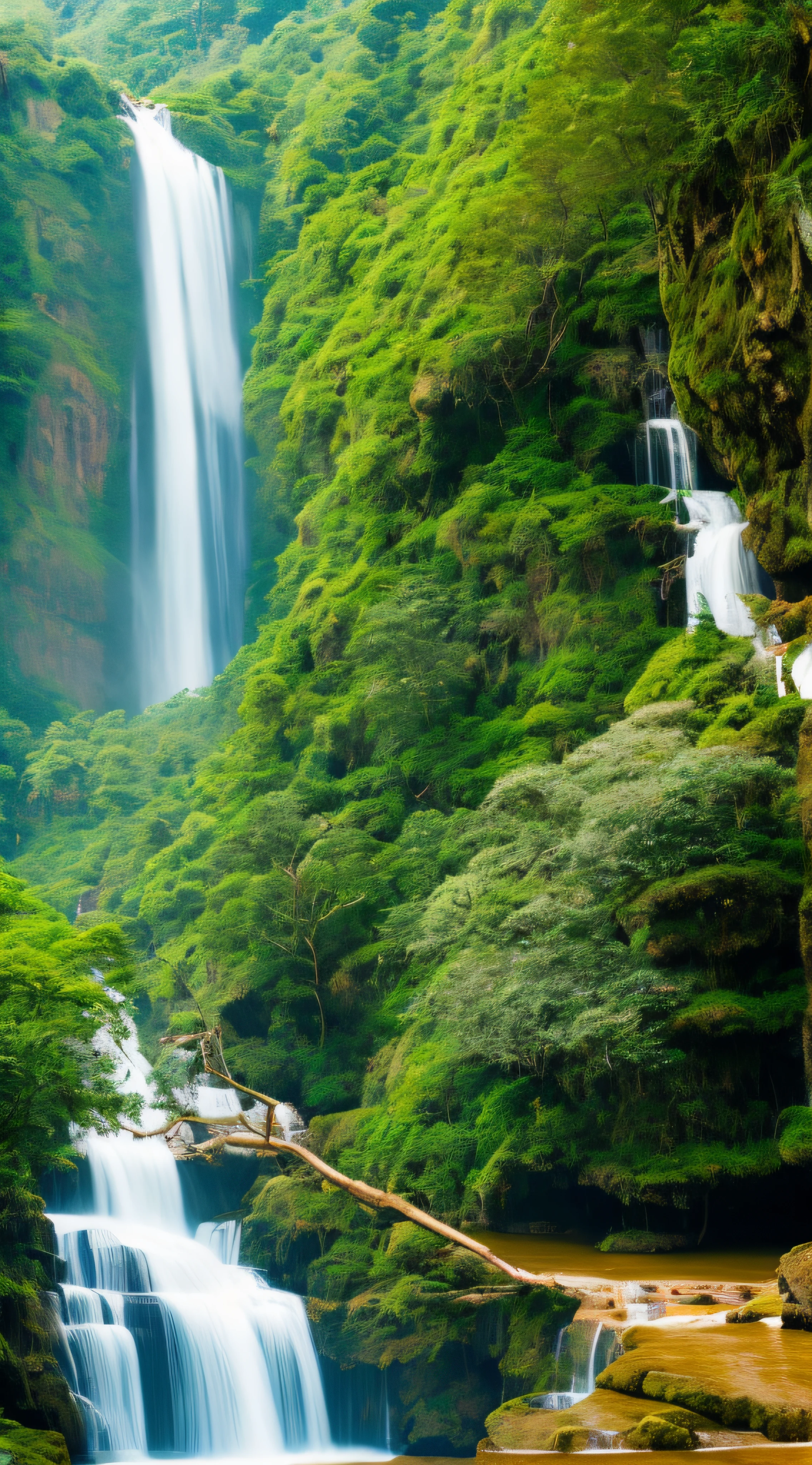 Datanla Waterfall, Da Lat – Datanla-Wasserfall hat eine sanfte und friedliche Schönheit, eingebettet in den frischen Kiefernwald von Da Lat. Das Wasser fließt sanft über graue Granitfelsen, ein Gefühl der Ruhe und Gelassenheit schaffen. 8k Hintergrundbild